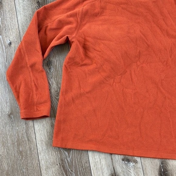 L.L. Bean Men’s Orange Fleece 1/4 Zip Pullover - Picture 7 of 7